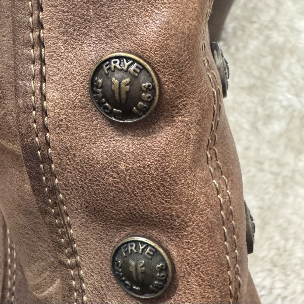 Frye Adrienne Button Boots Rustic Brown Tall Leather Vintage Victorian Sz 10M - Picture 8 of 14